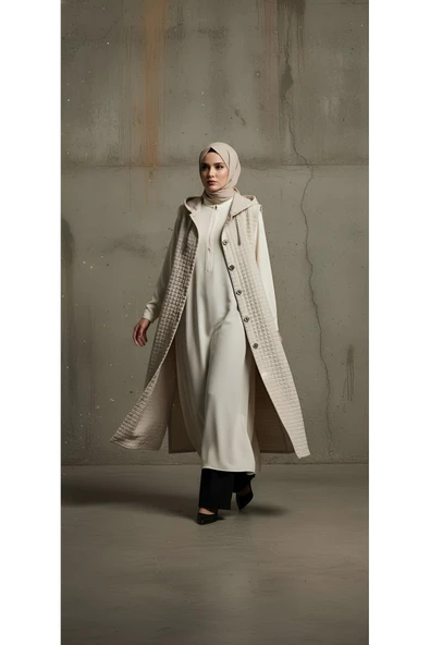 ZİNCİR DETAYLI TESETTÜR KAPİTONE YELEK ürün görseli 1