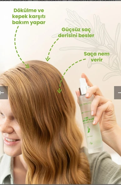 BADE NATURAL Biberiye Suyu Dökülme Karşıtı ve Saç Uzamasını Destekleyici Saç Toniği %100 Doğal ve Saf 100 ml - Resim 8