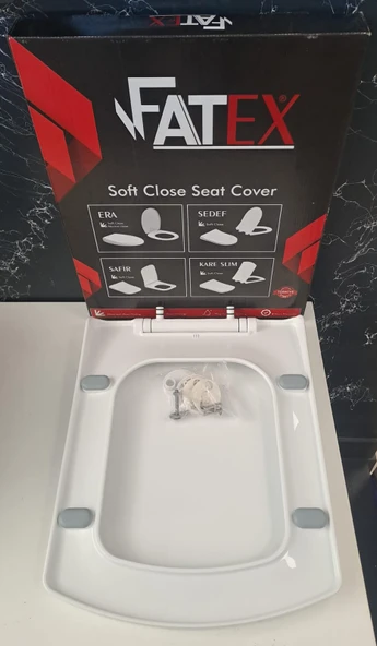 FATEX KARE SLIM SOFT ( 35 x 45 cm ) YAVAŞ KAPANAN PLASTİK KLOZET KAPAĞI - Resim 3