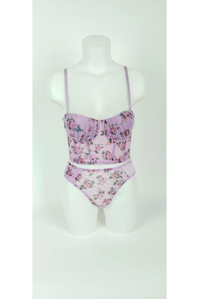 KORSELİ BÜSTİYERLİ İÇ ÇAMAŞIR TAKIMI - Resim 2