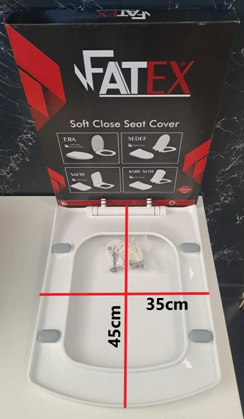 FATEX KARE SLIM SOFT ( 35 x 45 cm ) YAVAŞ KAPANAN PLASTİK KLOZET KAPAĞI - Resim 5
