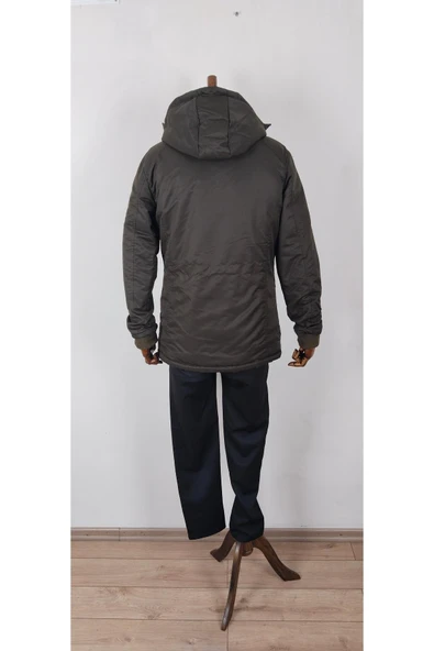 İÇİ KÜRKLÜ KAPŞONLU KIŞLIK PALTO - Resim 3