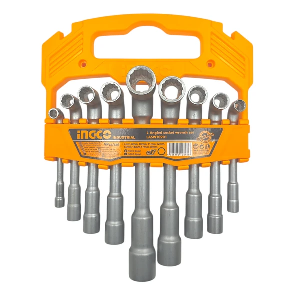 Ingco LASWT0901 9 Parça L Açılı Altı Köşe ve Oniki Köşe Lokma Anahtar Takımı ürün görseli 1