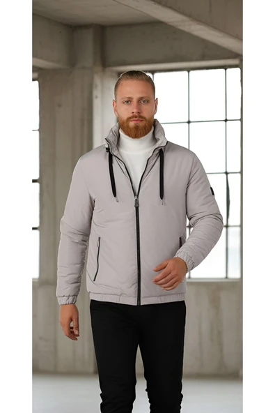 GİZLİ KAPŞONLU ERKEK KALIN MONT - Resim 6