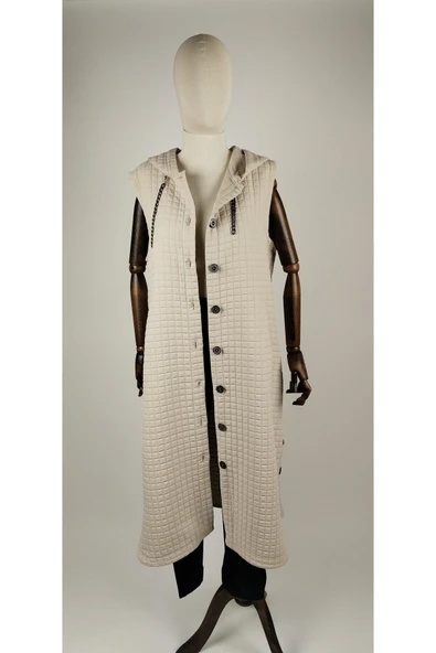 ZİNCİR DETAYLI TESETTÜR KAPİTONE YELEK - Resim 12