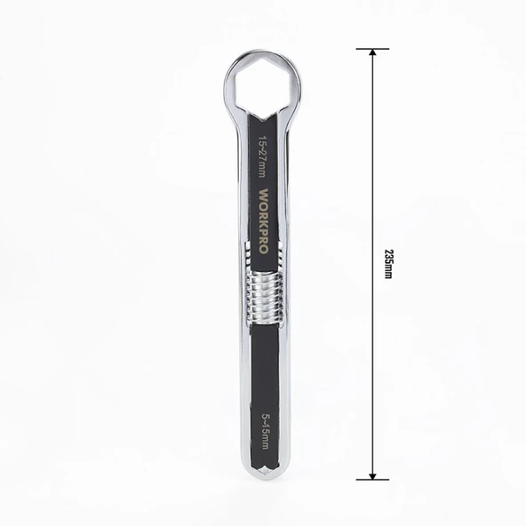WORKPRO WP272016 5/27mm CR-V Üniversal Ayarlanabilir Çift Başlı Anahtar - Resim 3