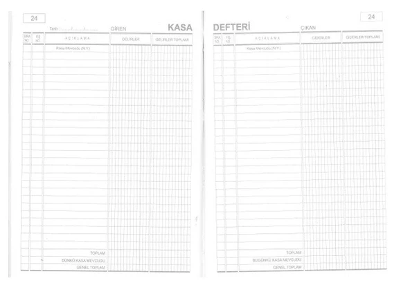 Özkan 20X28 Kasa Defteri 160 Yaprak Cilt Bezli koyu lacivert - Resim 2