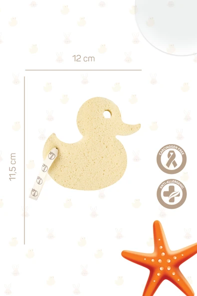 Bebek Banyo Süngeri Seti - Ördek & Tavşan - Resim 5