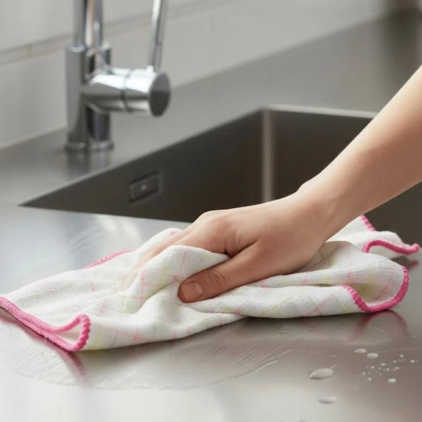 Technow Mikrofiber Mutfak ve Genel Temizlik Bezi 40*40 cm Leke Tutmaz Koku Yapmaz( 3 Adet) - Resim 3