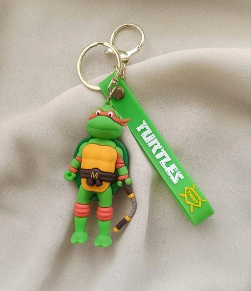 Silikon Anahtarlık Ninja Kaplumbağalar Michelangelo Karakter Figür Çanta Süsü Oyuncak - Resim 4