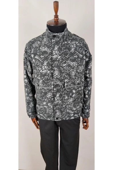 Kaşe cepli desenli mont - Resim 2