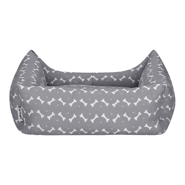 Pet Comfort Uniform Bone Gri-Beyaz Kedi ve Köpek Yatağı M 60x50cm - Resim 3