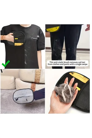 1 Adet-Ev Tipi Tüy Toplama Fırçası – Statik Elektrikli Evcil Hayvan Tüyü Temizleme Aracı | Yeniden Kullanılabilir, Hızlı ve Pratik Tüy Toplama Eldiveni | Tüm Yüzeyler İçin Uygun - Resim 6