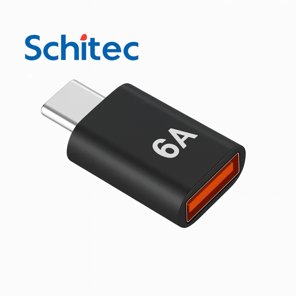 SChitec 6A UsbA to Type-C Dönüştürücü Adaptör | Hızlı Şarj & Veri Aktarım Adaptörü J624 - Resim 8