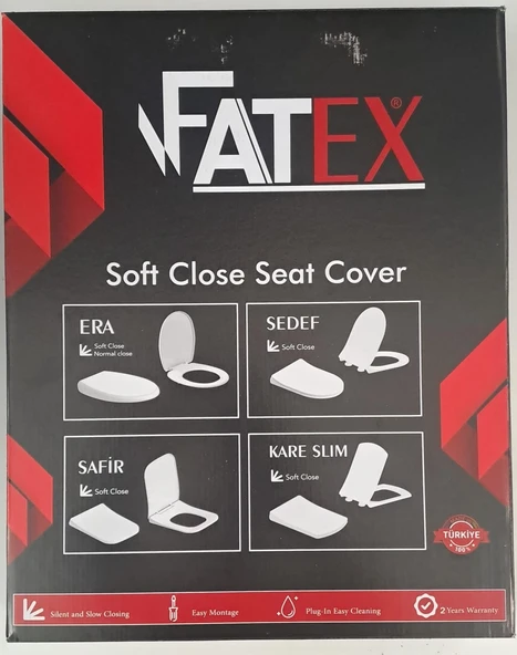 FATEX KARE SLIM SOFT ( 35 x 45 cm ) YAVAŞ KAPANAN PLASTİK KLOZET KAPAĞI - Resim 4