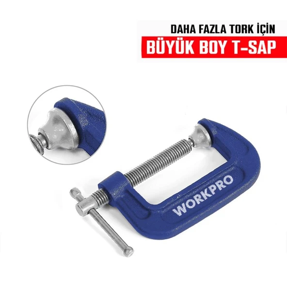 WORKPRO WP232017 50mm G Tipi İşkence - Resim 3