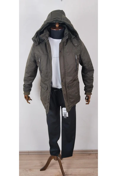 İÇİ KÜRKLÜ KAPŞONLU KIŞLIK PALTO ürün görseli 1