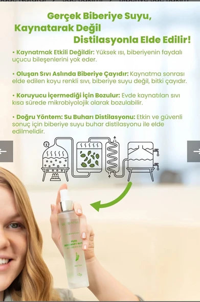 BADE NATURAL Biberiye Suyu Dökülme Karşıtı ve Saç Uzamasını Destekleyici Saç Toniği %100 Doğal ve Saf 100 ml - Resim 7