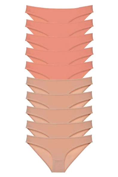 10 adet Süper Eko Set Likralı Kadın Slip Külot Pudra Ten ürün görseli 1