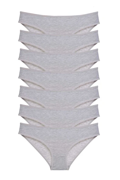 7 adet Süper Eko Set Likralı Kadın Slip Külot Gri ürün görseli 1