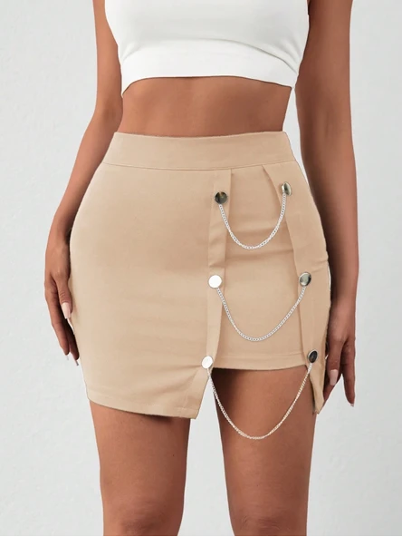 Zincirli mini etek s241008 - Resim 5