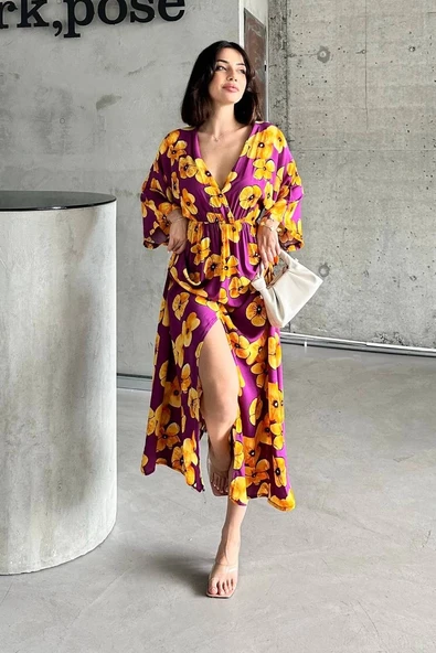 Çiçek baskılı elbise ürün görseli 1