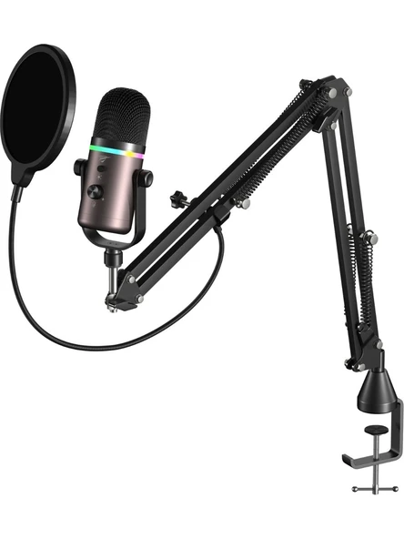 Havit Gamenote GK63 PRO RGB Gaming Profesyonel Oyuncu Yayıncı Mikrofonu ve Masa Standı - Resim 2