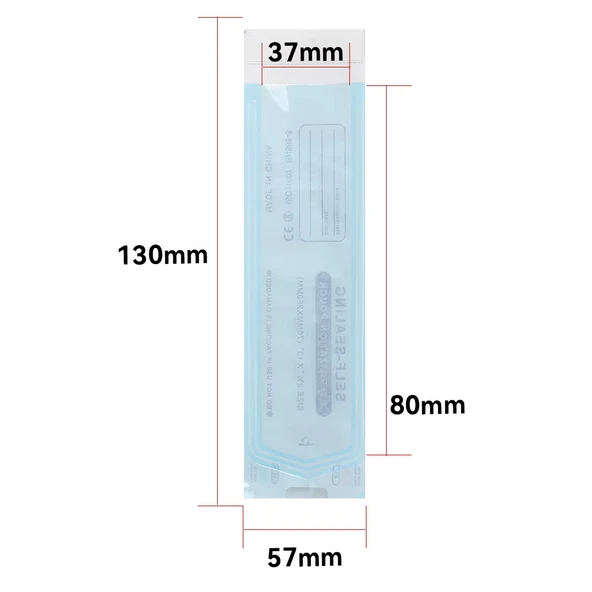 Mini Alet Sterilizasyon Zarfı - İndikatörlü Sterilizasyon Paketi 57x130mm (200 Adet) - Resim 2