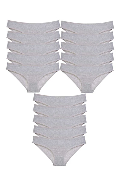 15 adet Süper Eko Set Likralı Kadın Slip Külot Gri ürün görseli 1