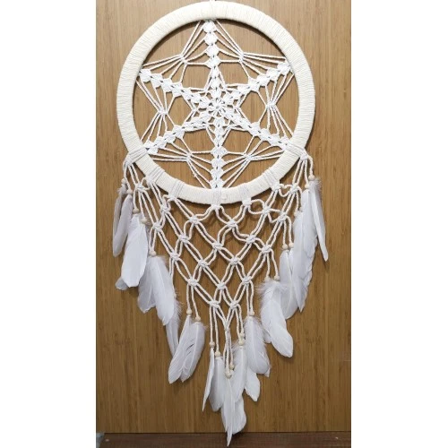 Yıldız Motifli Ekru Renk Büyük Boy Düş Kapanı Duvar Dekoru ürün görseli 1