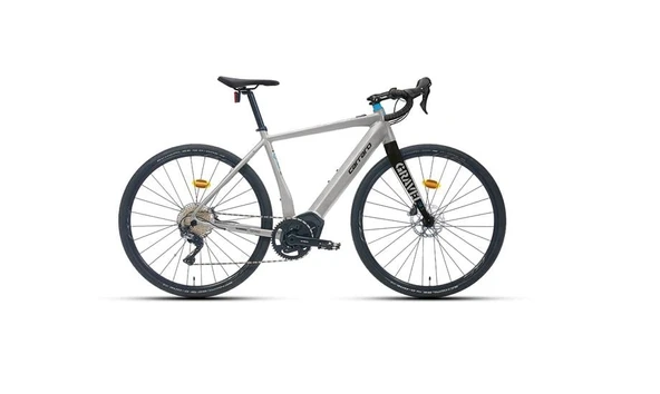 CARRARO GRAVEL GE 5.0 ELEKTRİKLİ BİSİKLET 550H HD 28 JANT 11 VİTES MAT GÜMÜŞ SİYAH MAVİ ürün görseli 1