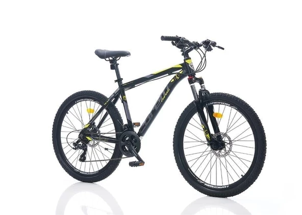 CORELLİ FELİX 1.2 ERKEK DAĞ BİSİKLETİ 355H HD 24 JANT 21 VİTES SİYAH SARI GRİ ürün görseli 1