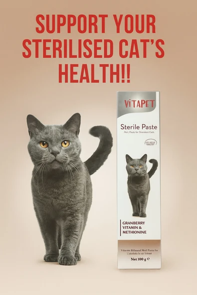 vet advice Vitapet Kısır Kediler İçin Tüy Yumağı Önleyici Malt Paste ürün görseli 1