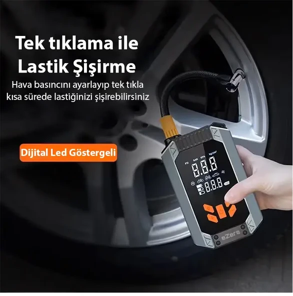 ST-9632D Taşınabilir Araç Lastik Şişirme Ve Starter Akü Takviye Seti - Resim 3