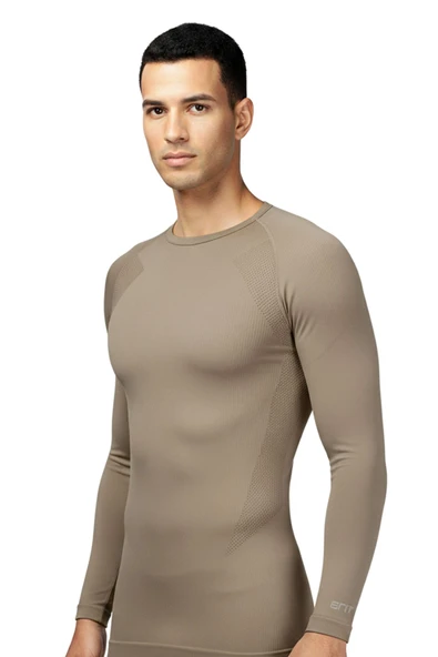 Thermoform Extreme Erkek Seamless Termal İçlik Sweatshirt Kum - Resim 5