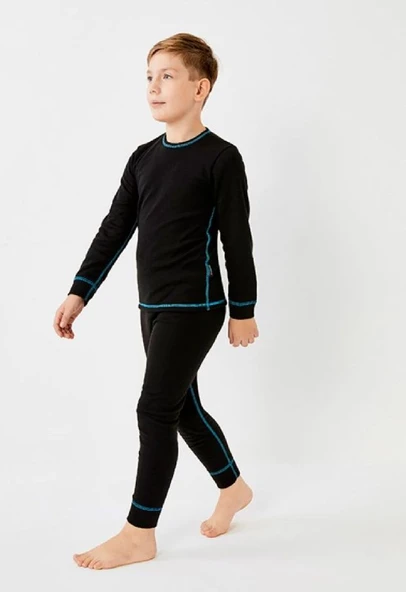 Thermoform Ribana Unisex Çocuk Termal İçlik Set Siyah - Resim 3