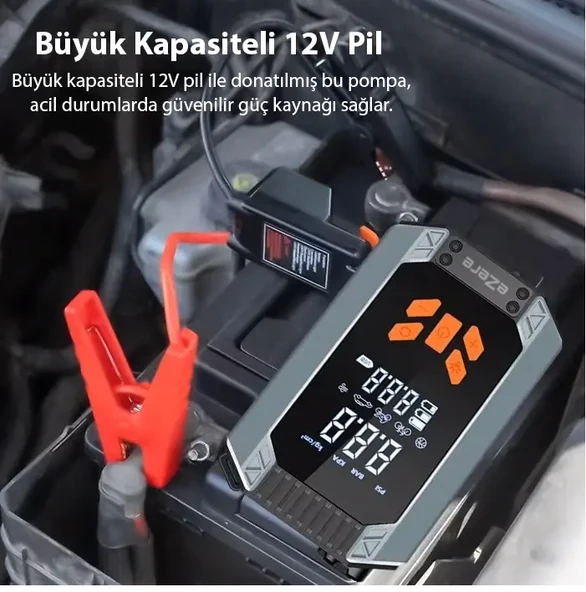 ST-9632D Taşınabilir Araç Lastik Şişirme Ve Starter Akü Takviye Seti - Resim 2
