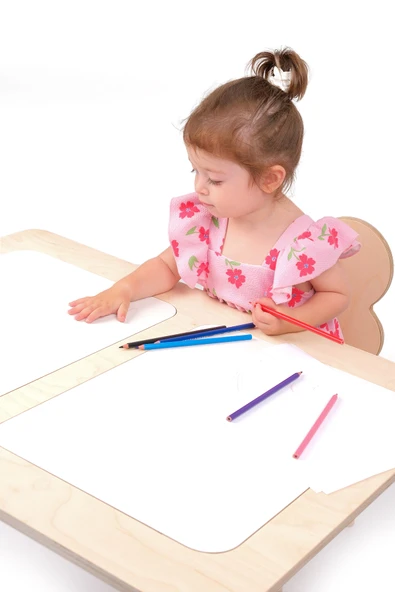 Montessori Çocuk Ahşap Oyun Etkinlik Çalışma Masası Seti, Sandalyeli Ve 2 Saklama Alanlı - Resim 3