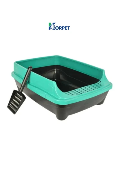 KorPet Açık Kedi Tuvaleti Kürek Hediyeli 3 parça ürün görseli 1