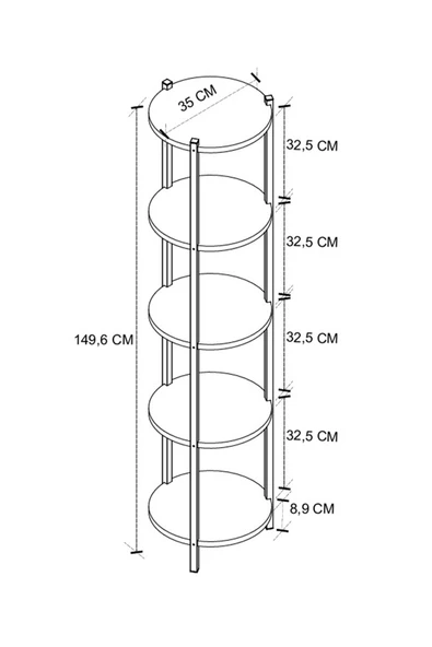 5 Raflı Çiçeklik Rafı Saksılık Standı Dekoratif Aksesuar Rafı Saksılık Lale Antrasit - Resim 6