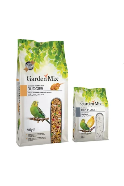 KorPet Gardenmix Platin Muhabbet Yemi 500 gr + Kuşlar için Doğal ve Sağlıklı Kuş Kumu 200 Gr ürün görseli 1