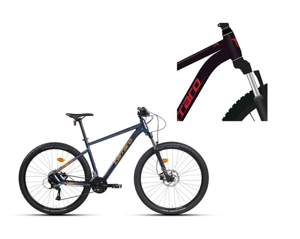 CARRARO CRX 924 ERKEK DAĞ BİSİKLETİ 400H HD 29 JANT 24 VİTES KARANLIK MOR KIRMIZI ürün görseli 1