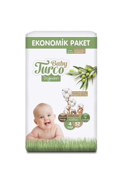 Baby Turco Ekonomik Paket 4 Numara 52'li Bebek Bezi ürün görseli 1