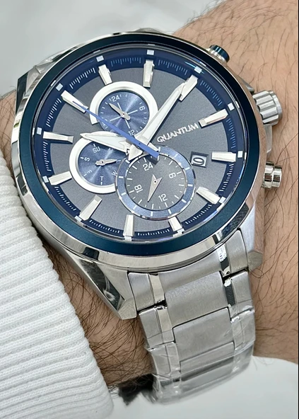 Qunatum Orijinal 2 Yıl Garantili Su Geçirmez Çelik Kordon Fonksiyonlu Erkek Kol Saati - Resim 2