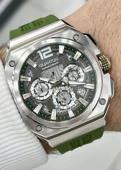 Qunatum Orijinal 2 Yıl Garantili Su Geçirmez Çelik Kordon Fonksiyonlu Erkek Kol Saati - Resim 3