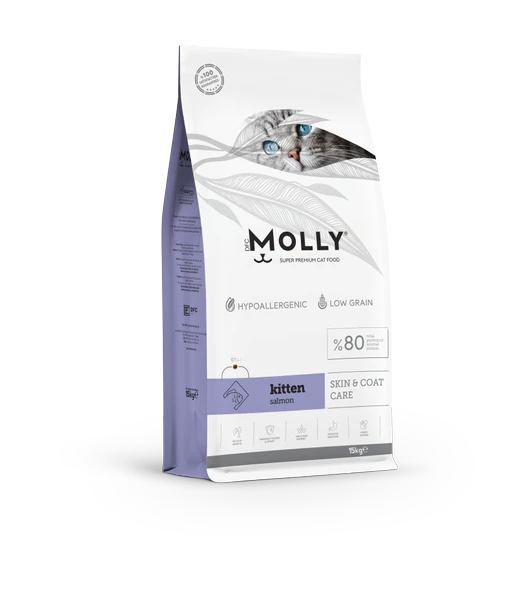 Molly Hipoalerjenik Düşük Tahıllı Somonlu Yavru Kedi Maması 15 Kg ürün görseli 1