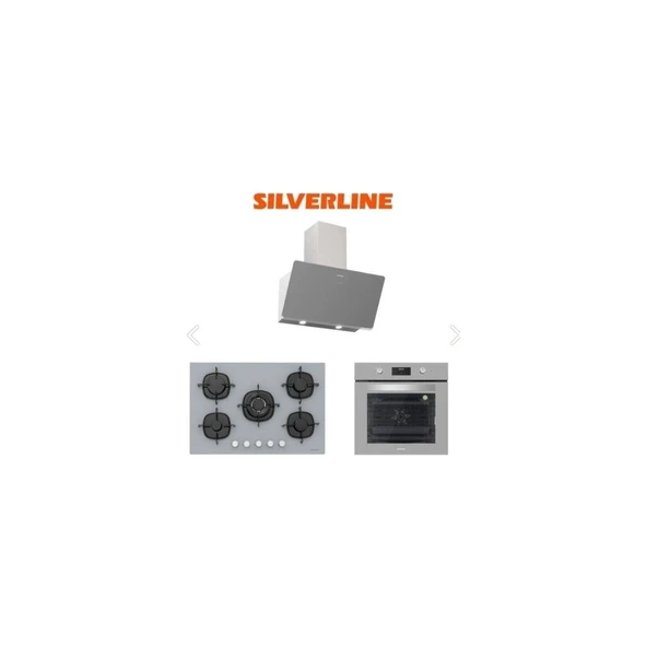 Silverline Gri Cam Ankastre Set (3457 Soho 60+CS5365S01+BO6502S02) ürün görseli 1