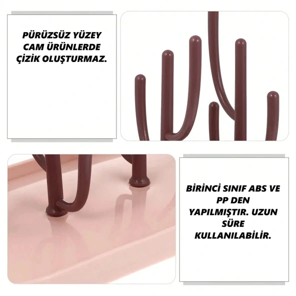 DailyTech Kaktüs Tasarımlı Bebek Biberon Aksesuar Kurutma Standı Su Drenajlı Hijyenik Organizer - Resim 6