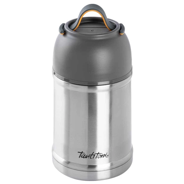 Tantitoni Gri Paslanmaz Çelik Kaşıklı Yemek Termosu 700ml - Resim 2