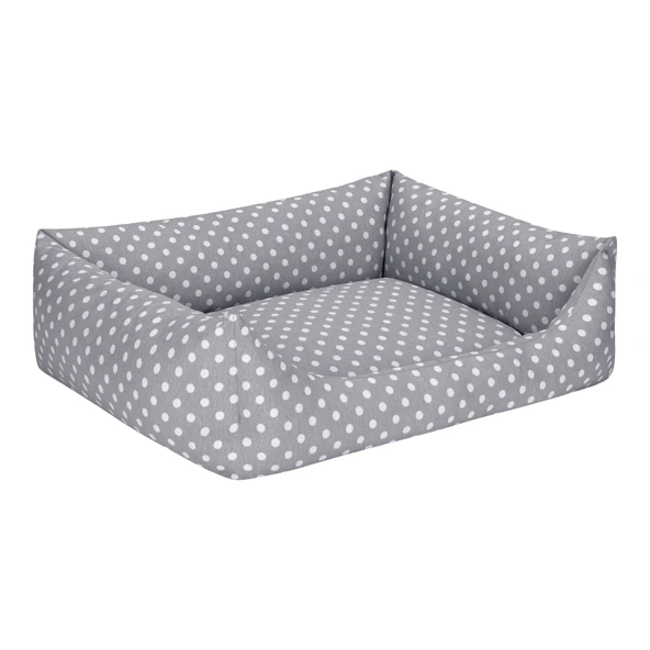 Pet Comfort Uniform Gri Puantiyeli Köpek Yatağı L 70x60cm - Resim 2